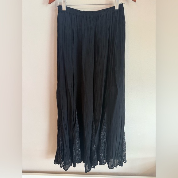 Lola Black A-Line Skirt with Lace Hem - Picture 1 of 4